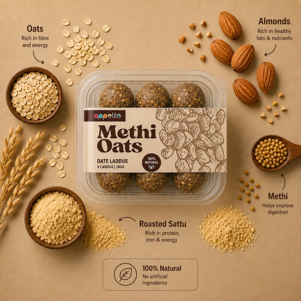 Methi Oats Date Laddu 2
